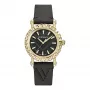 Versace V-Circle dameshorloge Swiss Quarz VE6D00223 40mm zwarte wijzerplaat leren band