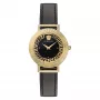 Versace V-Circle dameshorloge VE3D00322 36mm Swiss Quarz roestvrij staal zwarte wijzerplaat leren band