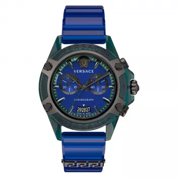Versace V-Extreme Pro heren Zwitsers quartz horloge VEZ701122 44mm zwarte wijzerplaat leren band
