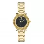 VERSACE V-Motif dames Zwitsers quartz horloge VE6I00523 35mm zwarte wijzerplaat zwart leer