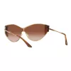 VERSACE VE2239-100213 dames goud shield zonnebril bruine polycarbonaat glazen 147mm