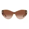 VERSACE VE2239-100213 dames goud shield zonnebril bruine polycarbonaat glazen 147mm