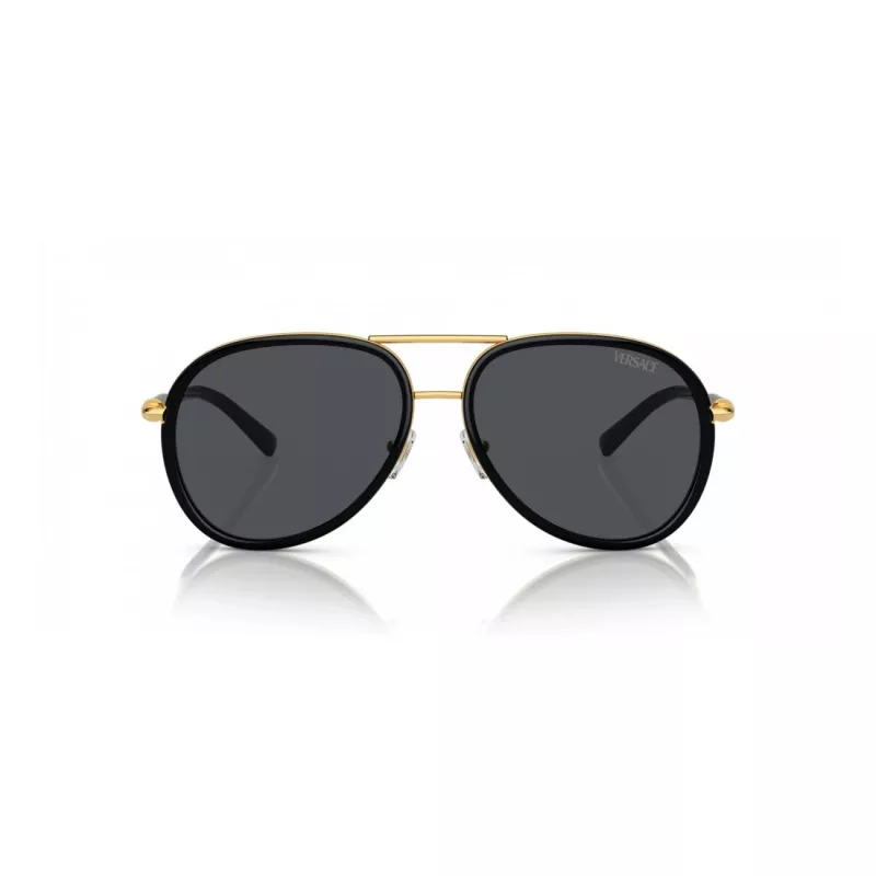 VERSACE VE2260-100287 unisex zonnebril goud montuur grijze glazen 60/16/140 mm