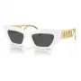 VERSACE VE4432U40187 dames cat-eye zonnebril - zwart acetaat frame, grijze polycarbonaat glazen, UV400-bescherming