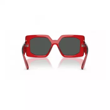 VERSACE VE4478U550087 dames zonnebril - zwart acetaat frame, grijze polycarbonaat glazen, 55 mm glasbreedte, 100% UV400-bescherming