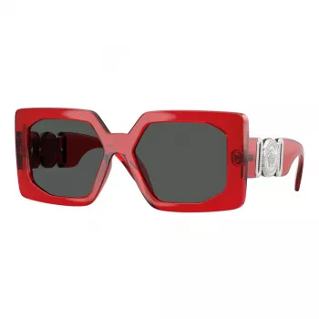 VERSACE VE4478U550087 dames zonnebril - zwart acetaat frame, grijze polycarbonaat glazen, 55 mm glasbreedte, 100% UV400-bescherming