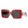 VERSACE VE4478U550087 dames zonnebril - zwart acetaat frame, grijze polycarbonaat glazen, 55 mm glasbreedte, 100% UV400-bescherming