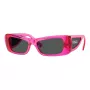 VERSACE VE4481-543487 dames cat eye zonnebril - zwart acetaat montuur, donkergrijze polycarbonaat glazen, 54 mm