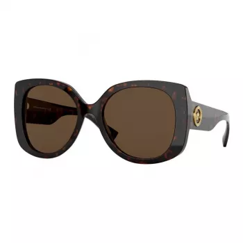 VERSACE dames zonnebril VE4375F-10873 Havana acetaat vierkant full-rim verloop bruine glazen 53mm