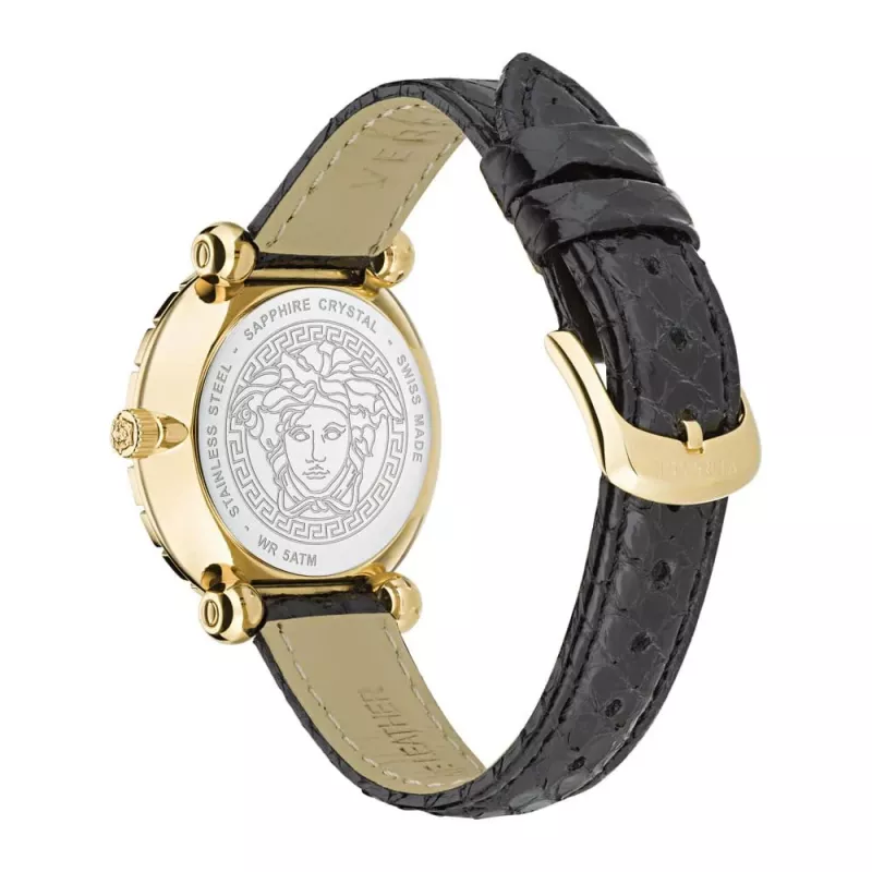 VERSACE dameshorloge VE6I00323 quartzhorloge 35mm RVS zwarte wijzerplaat