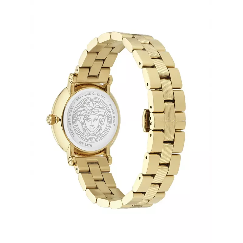 VERSACE dameshorloge VE7F00623 Zwitsers quartz 35mm zwarte wijzerplaat leren band