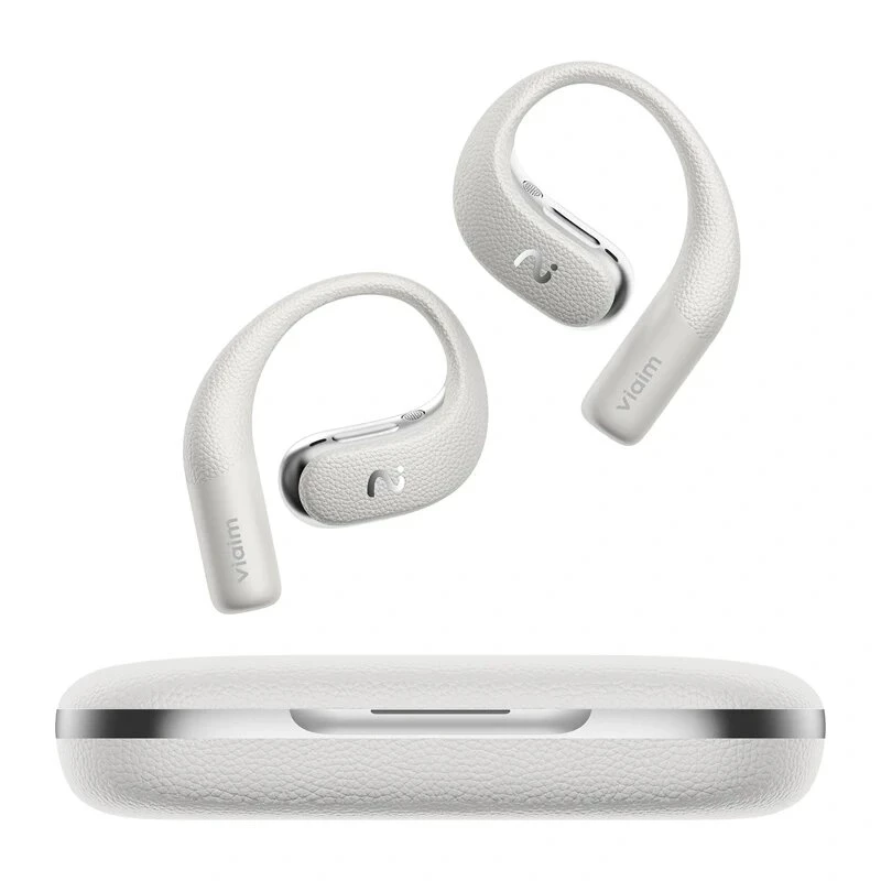 VIAIM Open Note AI-oordopjes met voicerecorder, realtime transcriptie en vertaling, open-ear, Hi-Res, Bluetooth, tot 53 uur batterij, grijs