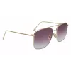 Victoria Beckham VB202S-712 dames oversized vierkante zonnebril, gouden metalen montuur, bruine verloopglazen, 59 mm