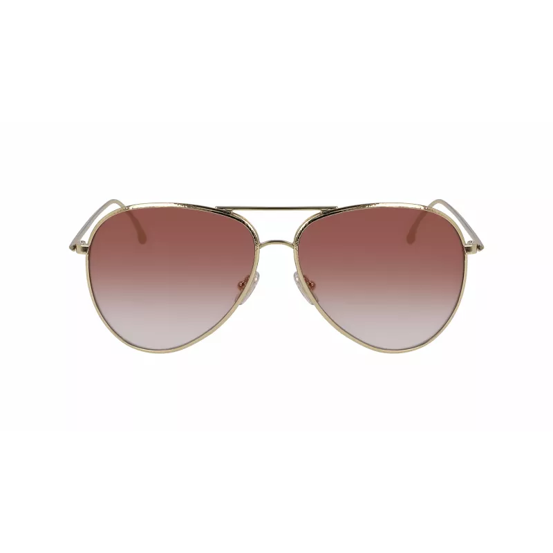Victoria Beckham VB203S-712 dames zonnebril gouden montuur bruine verloopglazen 62 mm
