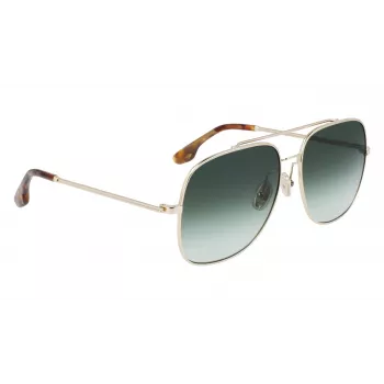 Victoria Beckham VB215S-700 Dames Zonnebril - Gouden montuur, bruine verloopglazen, 59 mm