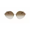 Victoria Beckham VB220S-702 dames oversized vierkante zonnebril goud bruin verloop 64mm