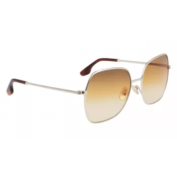 Victoria Beckham VB223S-708 dames zonnebril - Havana acetaat montuur, bruine polycarbonaatglazen, 56 mm