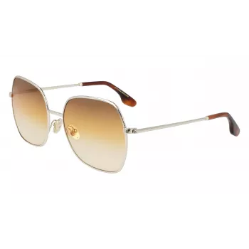 Victoria Beckham VB223S-708 dames zonnebril - Havana acetaat montuur, bruine polycarbonaatglazen, 56 mm