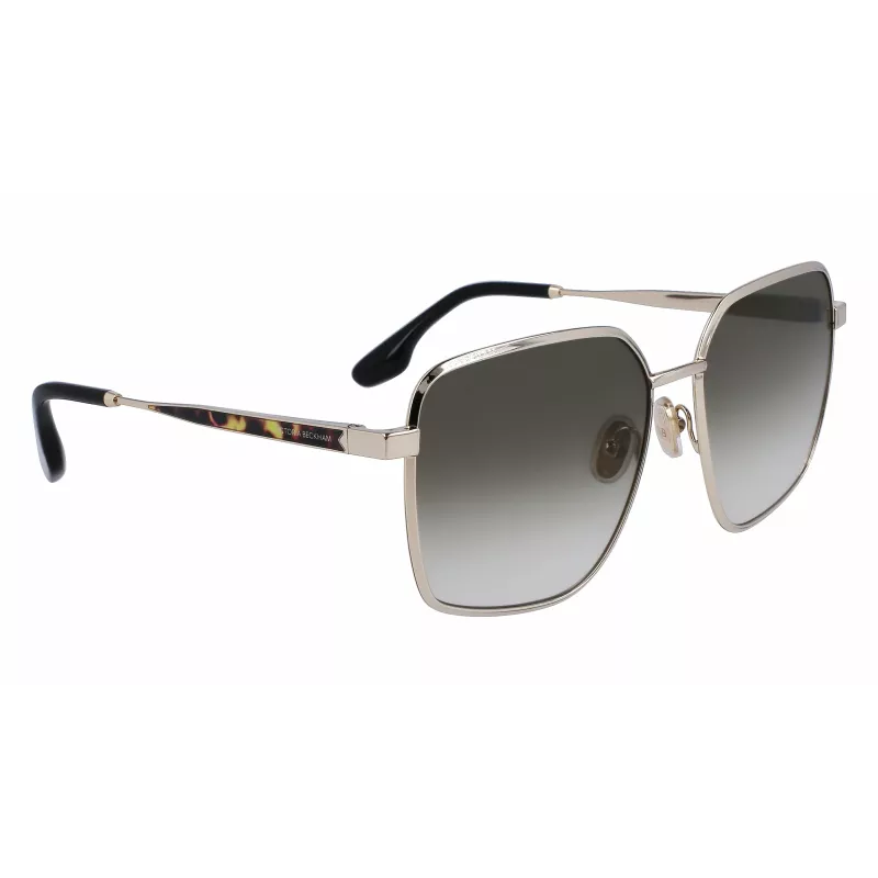 Victoria Beckham VB234S-700 dames oversized vierkante zonnebril gouden montuur bruine glazen 59mm