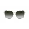 Victoria Beckham VB234S-700 dames oversized vierkante zonnebril gouden montuur bruine glazen 59mm