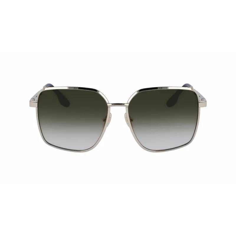 Victoria Beckham VB234S-700 dames oversized vierkante zonnebril gouden montuur bruine glazen 59mm
