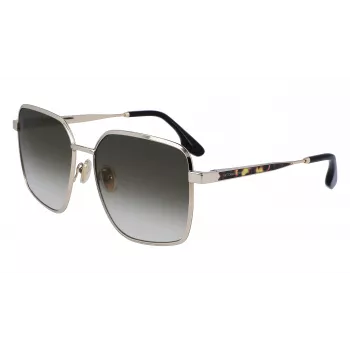 Victoria Beckham VB234S-700 dames oversized vierkante zonnebril gouden montuur bruine glazen 59mm