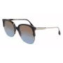 Victoria Beckham VB617S-005 dames oversized vierkante zonnebril, glanzend zwart montuur, grijze glazen, 63/15/140 mm