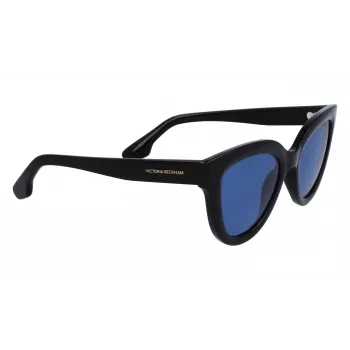 Victoria Beckham VB649S-001 Dames zonnebril - zwart acetaat montuur, grijze polycarbonaat glazen, 52 mm