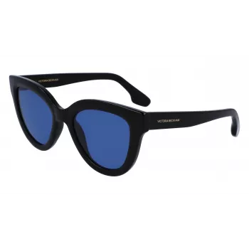 Victoria Beckham VB649S-001 Dames zonnebril - zwart acetaat montuur, grijze polycarbonaat glazen, 52 mm