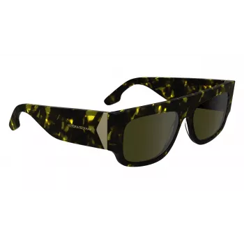 Victoria Beckham VB666S zonnebril dames zwart acetaat rechthoekig montuur grijze glazen 55mm