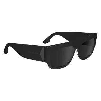 Victoria Beckham VB666S5516001 dames hoekige zonnebril - zwart acetaatframe, zwarte polycarbonaatglazen, 55/16/145 mm