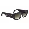 Victoria Beckham VB670S-010 Dames oversized rechthoekige zonnebril Zwart acetaat Grijs glas 54mm