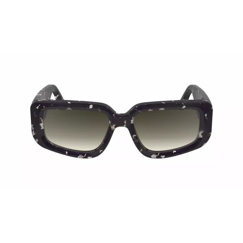 Victoria Beckham VB670S-010 Dames oversized rechthoekige zonnebril Zwart acetaat Grijs glas 54mm
