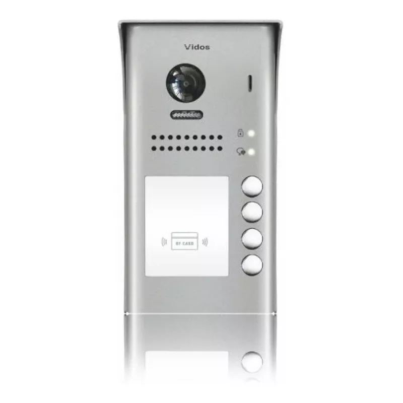 VIDOS Duo S1104A viergezins deurstation, edelstaal, opbouwmontage, 2-draads, IP65