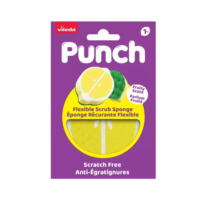 Vileda Punch flexibele sponsreiniger, citroen, 1 stuk