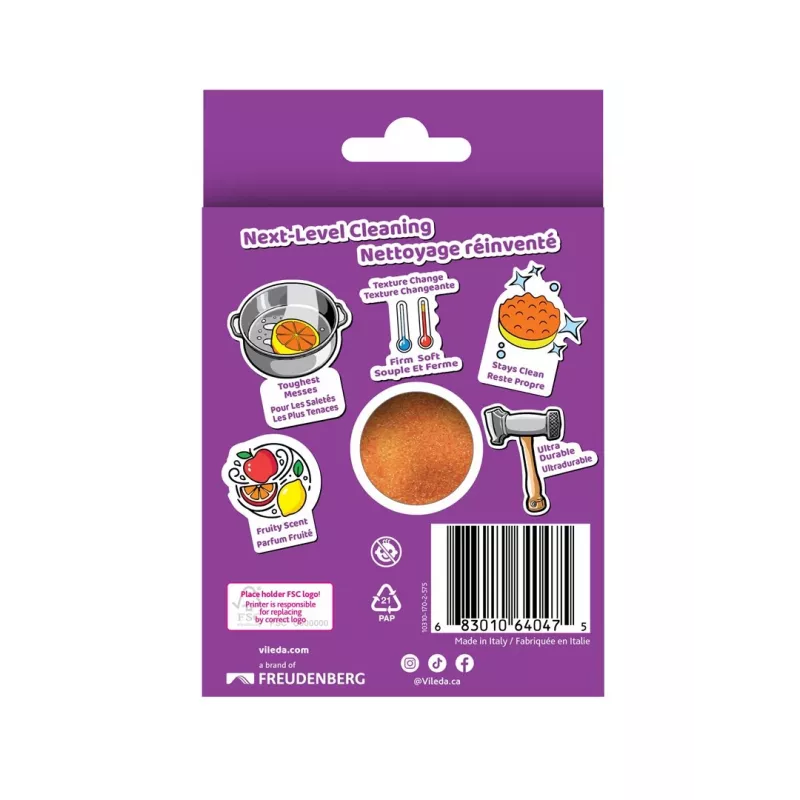 Vileda Punch Strong Orange schuurspons, 1 stuk