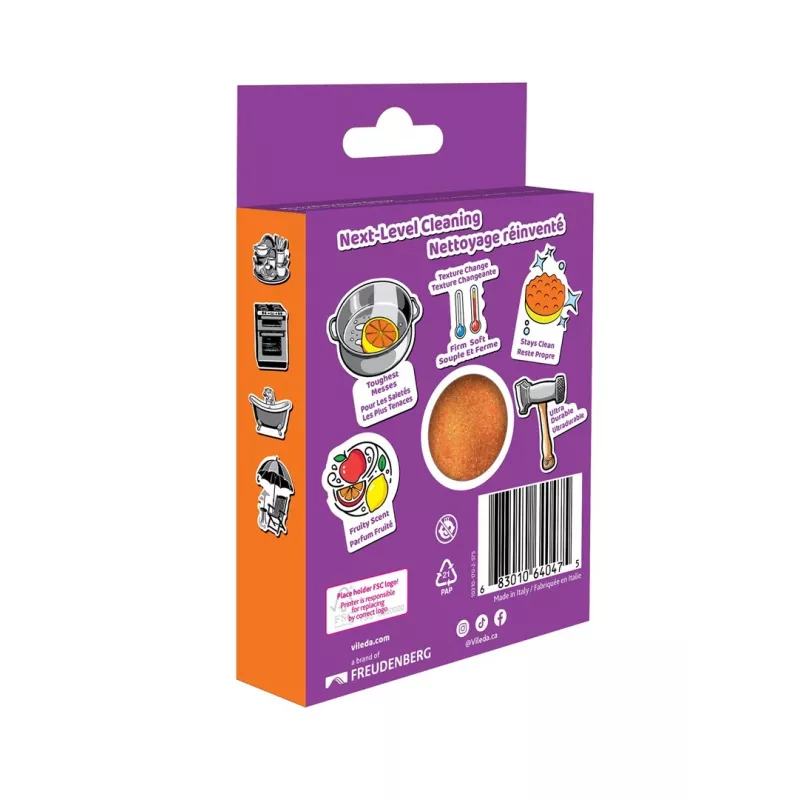 Vileda Punch Strong Orange schuurspons, 1 stuk