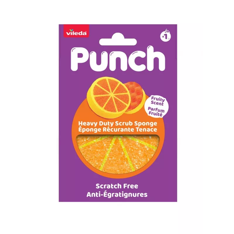 Vileda Punch Strong Orange schuurspons, 1 stuk