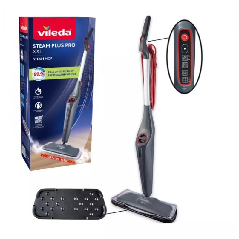 Vileda Steam Plus XXL Pro Stoommop met 2 extra microvezeldoekjes