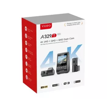 VIOFO A329T 3CH GPS Dashcam 4K voor, 1080P interieur & achter, Sony STARVIS sensoren, ingebouwde Wi-Fi & GPS