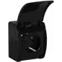 VIPLAST KOALA Opbouw Enkel Stopcontact met Randaarde en Klapdeksel, Zwart, IP44, 16A, 250V, 2P+E