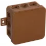 VIPLAST V5 Klik opbouw aftakdoos, leeg, 12 kabelinvoeren, bruin, IP54, 75x75x41 mm, 035-02