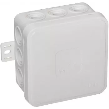 VIPLAST V5 Klik opbouw-aftakdoos, leeg, 12 kabelinvoeren, IP54, Wit, 75x75x41 mm, 035-01