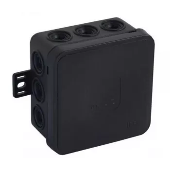 VIPLAST V5 Klik opbouw lege doos, 12 kabelinvoeren, IP54, zwart, 75x75x41 mm, 035-05