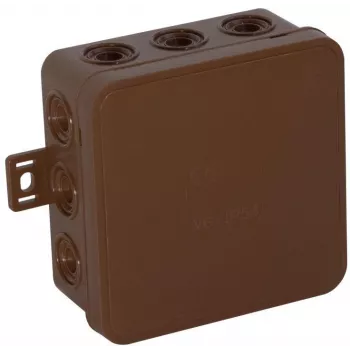 VIPLAST V7 Click opbouw aftakdoos, 12 invoeren, bruin, IP54, 100x100x41mm, 037-02