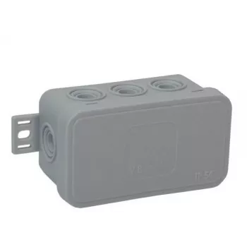 VIPLAST V8 Klik opbouw-klemkast, leeg, 8 kabelinvoeren, grijs, IP54, 80x45x41mm, 038-03