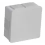 VIPLAST VP-02 Opbouw lege behuizing, 6 kabelinvoeren, klikdeksel, IP55, wit, 86x86x40mm