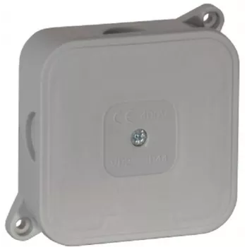 VIPLAST VP-2 inbouw aftakdoos, leeg, 4 kabelinvoeren, IP44, grijs, 85x85x35mm