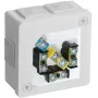 VIPLAST VP-22 opbouw aftakdoos met klemmen, 6 kabelinvoeren, wit, IP55, 86x86x40 mm