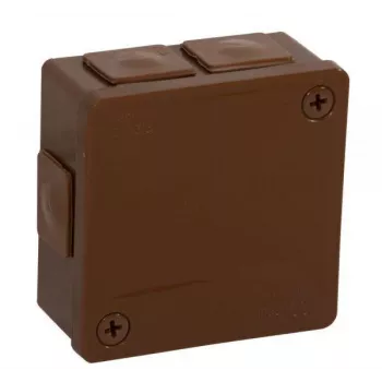 VIPLAST VP-22 inbouw- en opbouw lasdoos, 6 kabelinvoeren, bruin, IP55, 86x86x40mm